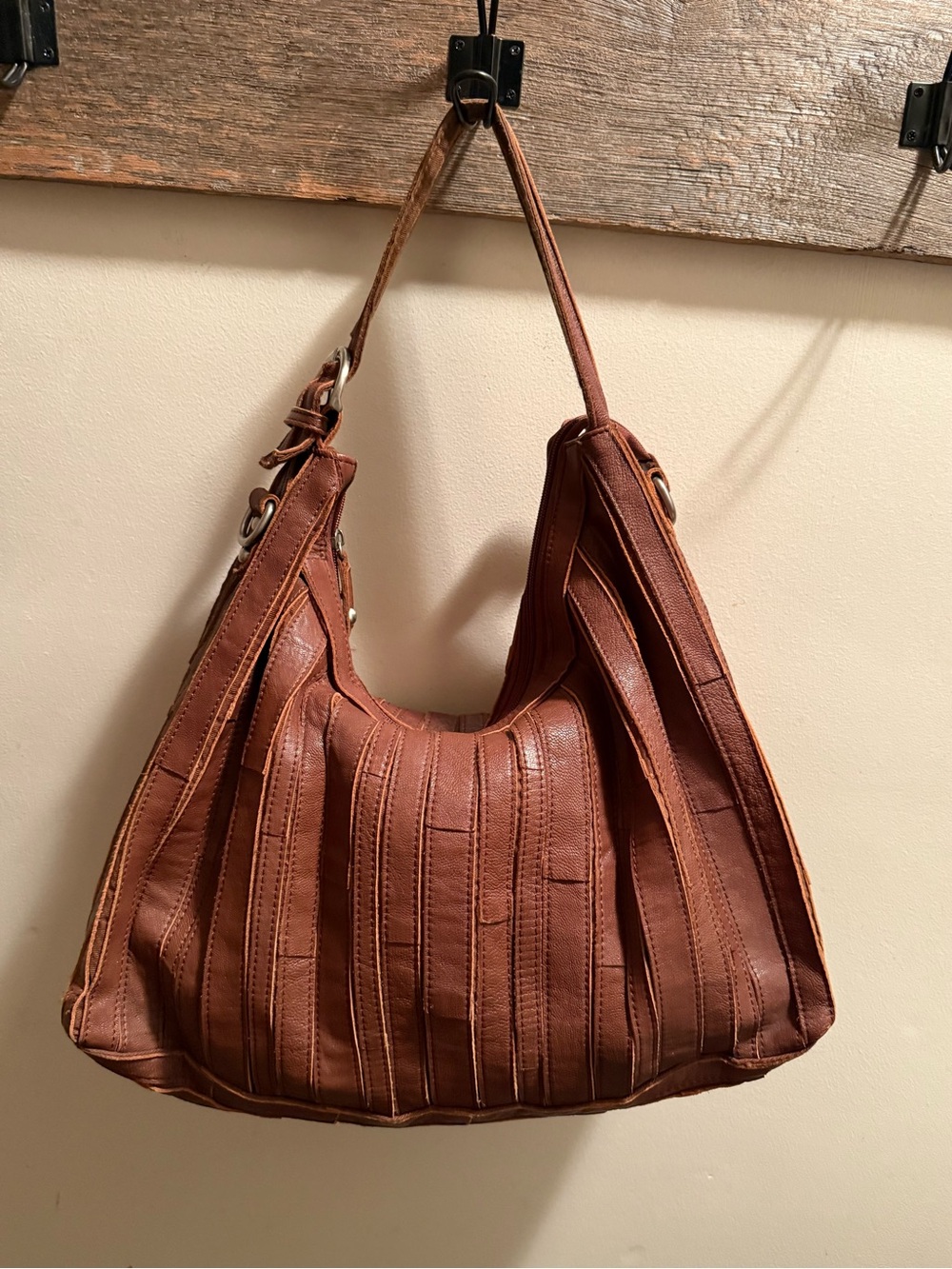 Chocolat Blu Chocolate Brown Hobo Shoulder Bag EUC